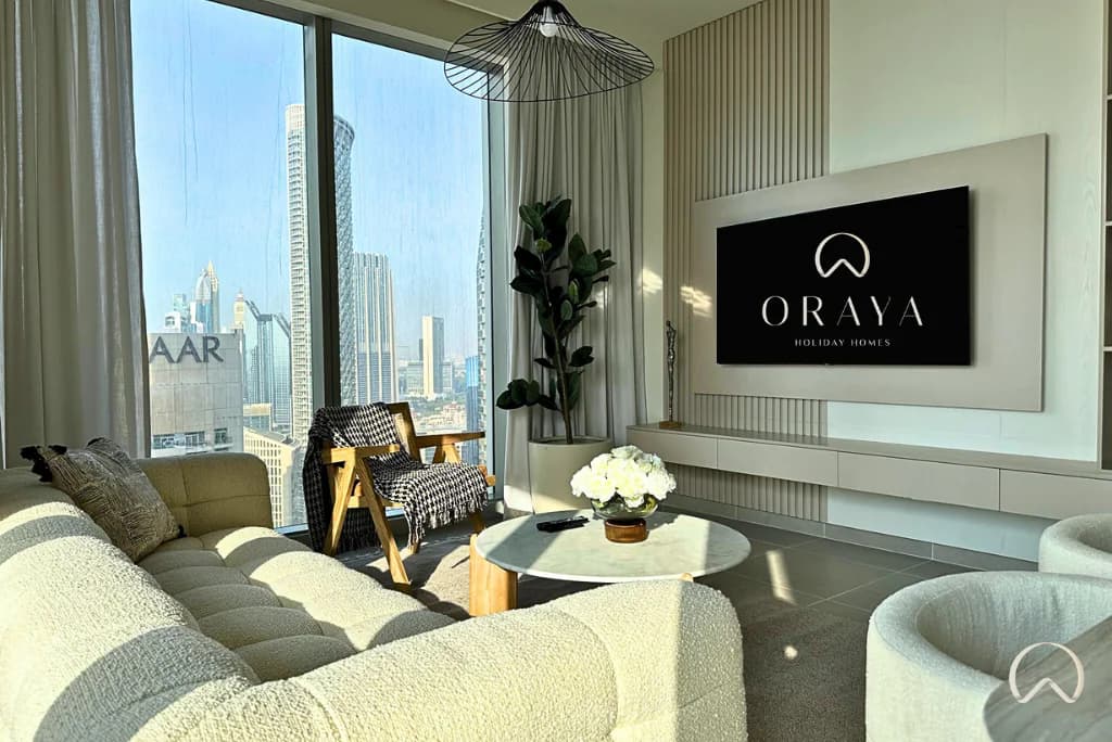 Living area of the 2-bedroom apartment at forte